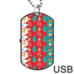 Funny Christmas Pattern Hohoho Dog Tag USB Flash (Two Sides) Front