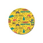 Colorful Funny Christmas Pattern Cool Ho Ho Ho Lol Magnet 3  (Round)