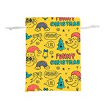 Colorful Funny Christmas Pattern Cool Ho Ho Ho Lol Lightweight Drawstring Pouch (L)