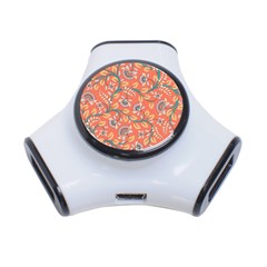 Coral Floral Paisley 3-port Usb Hub by mccallacoulture