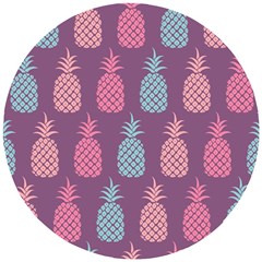 Pineapple Wallpaper Pattern 1462307008mhe Wooden Puzzle Round by Sobalvarro