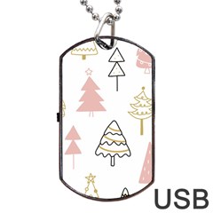 Christmas Pattern Dog Tag Usb Flash (two Sides)