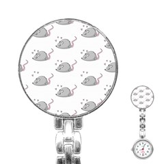 Mouse Seamless Pattern Stainless Steel Nurses Watch by Vaneshart