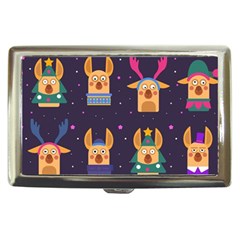 Funny Christmas Pattern With Reindeers Cigarette Money Case by Vaneshart