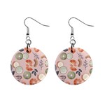 Hygge Seamless Pattern Mini Button Earrings