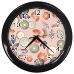 Hygge Seamless Pattern Wall Clock (Black)