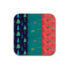 Hand Drawn Christmas Pattern Collection Rubber Coaster (square)  by Vaneshart