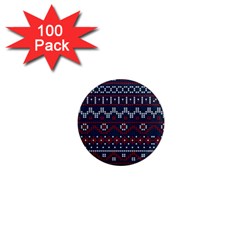 Christmas Concept With Knitted Pattern 1  Mini Magnets (100 Pack)  by Vaneshart
