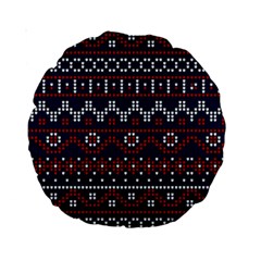 Christmas Concept With Knitted Pattern Standard 15  Premium Round Cushions by Vaneshart