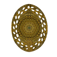 Golden Star And Starfall In The Sacred Starshine Oval Filigree Ornament (two Sides) by pepitasart