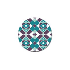 Teal And Plum Geometric Pattern Golf Ball Marker (4 Pack) by mccallacoulture
