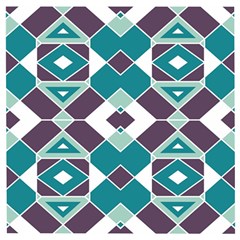 Teal And Plum Geometric Pattern Wooden Puzzle Square by mccallacoulture