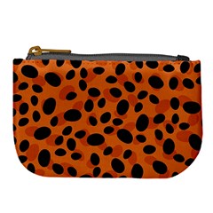 Orange Cheetah Animal Print Large Coin Purse by mccallacoulture
