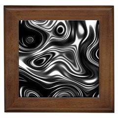 Wave Abstract Lines Framed Tile by HermanTelo