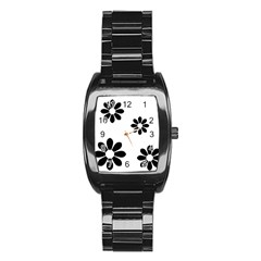 Land Of Flowers Stainless Steel Barrel Watch by moonlightladybug