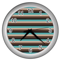 Stripey 1 Wall Clock (silver) by anthromahe