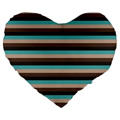 Stripey 1 Large 19  Premium Flano Heart Shape Cushions by anthromahe