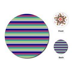 Stripey 6 Playing Cards Single Design (round) by anthromahe