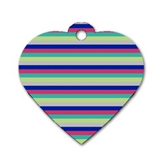 Stripey 6 Dog Tag Heart (one Side) by anthromahe