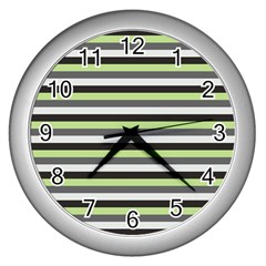 Stripey 8 Wall Clock (silver) by anthromahe