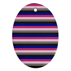 Stripey 9 Ornament (oval) by anthromahe