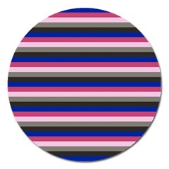 Stripey 9 Magnet 5  (round) by anthromahe