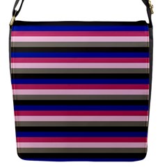 Stripey 9 Flap Closure Messenger Bag (s) by anthromahe