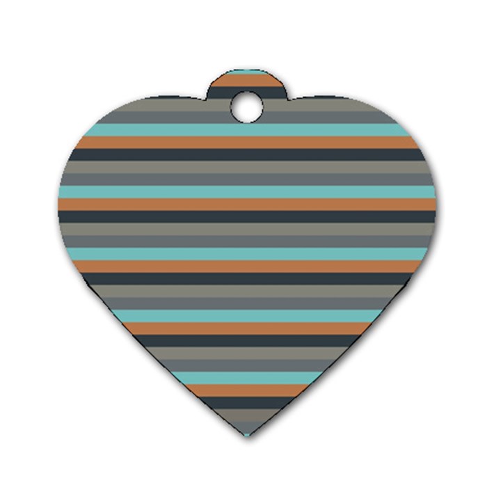 Stripey 10 Dog Tag Heart (One Side)