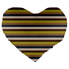 Stripey 12 Large 19  Premium Flano Heart Shape Cushions by anthromahe