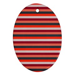 Stripey 13 Oval Ornament (two Sides) by anthromahe