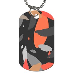 Pattern Formes Corail/noir Dog Tag (one Side) by kcreatif