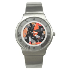 Pattern Formes Corail/noir Stainless Steel Watch by kcreatif