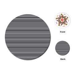 Black Grey White Stripes Playing Cards Single Design (round) by anthromahe