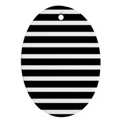 Black & White Stripes Ornament (oval) by anthromahe