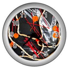 Collage 1 1 Wall Clock (silver) by bestdesignintheworld