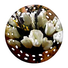 Tulips 1 3 Round Filigree Ornament (two Sides) by bestdesignintheworld