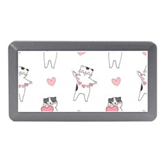 Seamless Pattern Cute Cat With Little Heart Hearts Memory Card Reader (mini) by Wegoenart