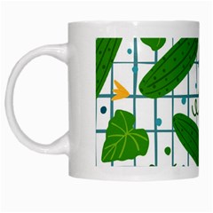 Seamless Pattern With Cucumber White Mugs by Wegoenart