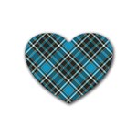 Tartan Scotland Seamless Plaid Pattern Vintage Check Color Square Geometric Texture Heart Coaster (4 pack)  Front