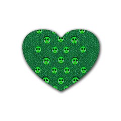Smiling Happy Ones In The Fauna Heart Coaster (4 Pack)  by pepitasart
