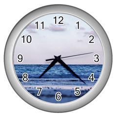 Pink Ocean Hues Wall Clock (silver) by TheLazyPineapple