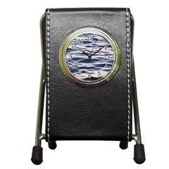 Ocean At Dusk Pen Holder Desk Clock by TheLazyPineapple