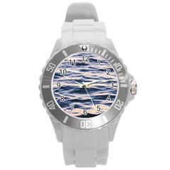 Ocean At Dusk Round Plastic Sport Watch (l)