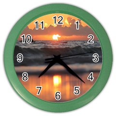 Ocean Sunrise Color Wall Clock by TheLazyPineapple