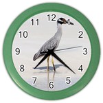 Beach Heron Bird Color Wall Clock Front