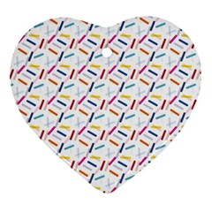 Sprinkles Flat Design Patter Food Heart Ornament (two Sides) by Vaneshart