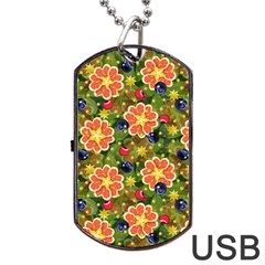 Fruit Star Blueberry Cherry Leaf Dog Tag Usb Flash (one Side)