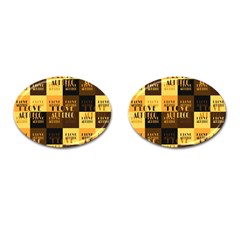 I Love Art Deco Typographic Motif Collage Print Cufflinks (oval) by dflcprintsclothing