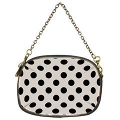 Polka Dots - Black On Abalone Grey Chain Purse (one Side) by FashionBoulevard