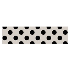 Polka Dots - Black On Abalone Grey Satin Scarf (oblong) by FashionBoulevard